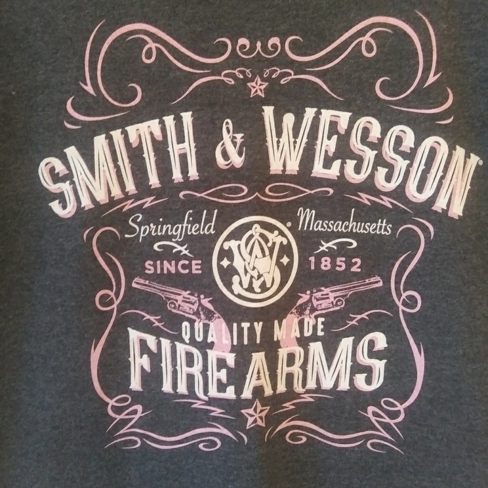 Smith & Wesson Gray and Pink Short Sleeve Tee